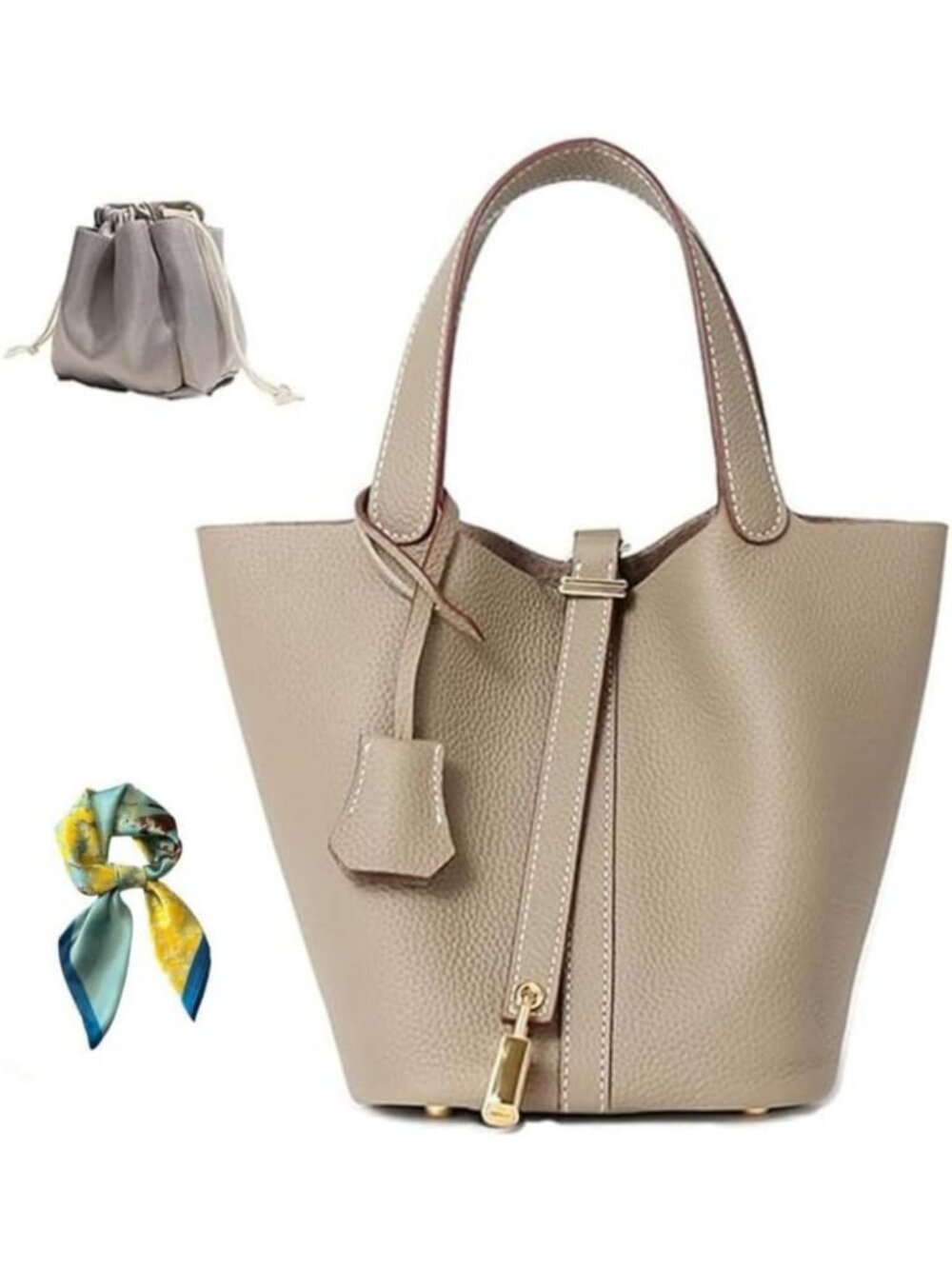 Stylish Genuine Leather Bucket Bag for Women | Versatile Shoulder Tote & Handbag